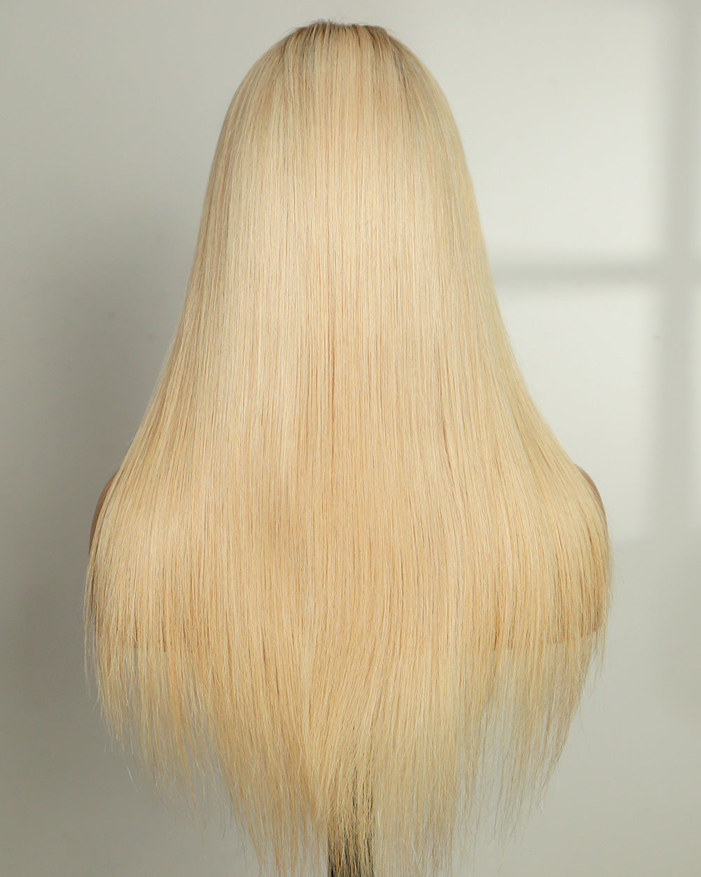 20" Platinum Blonde Straight Swiss Lace Front Wig - WS012