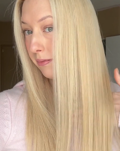 20" Platinum Blonde Straight Swiss Lace Front Wig - WS012