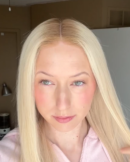 20" Platinum Blonde Straight Swiss Lace Front Wig - WS012