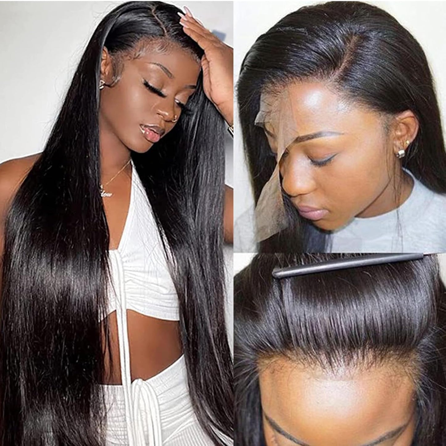 Special Mother’s Day Deals 🌷💥Straight HD Transparent Lace Front Wigs Human Hair