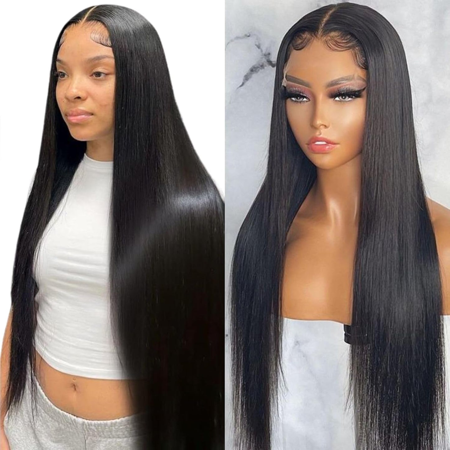Special Mother’s Day Deals 🌷💥Straight HD Transparent Lace Front Wigs Human Hair
