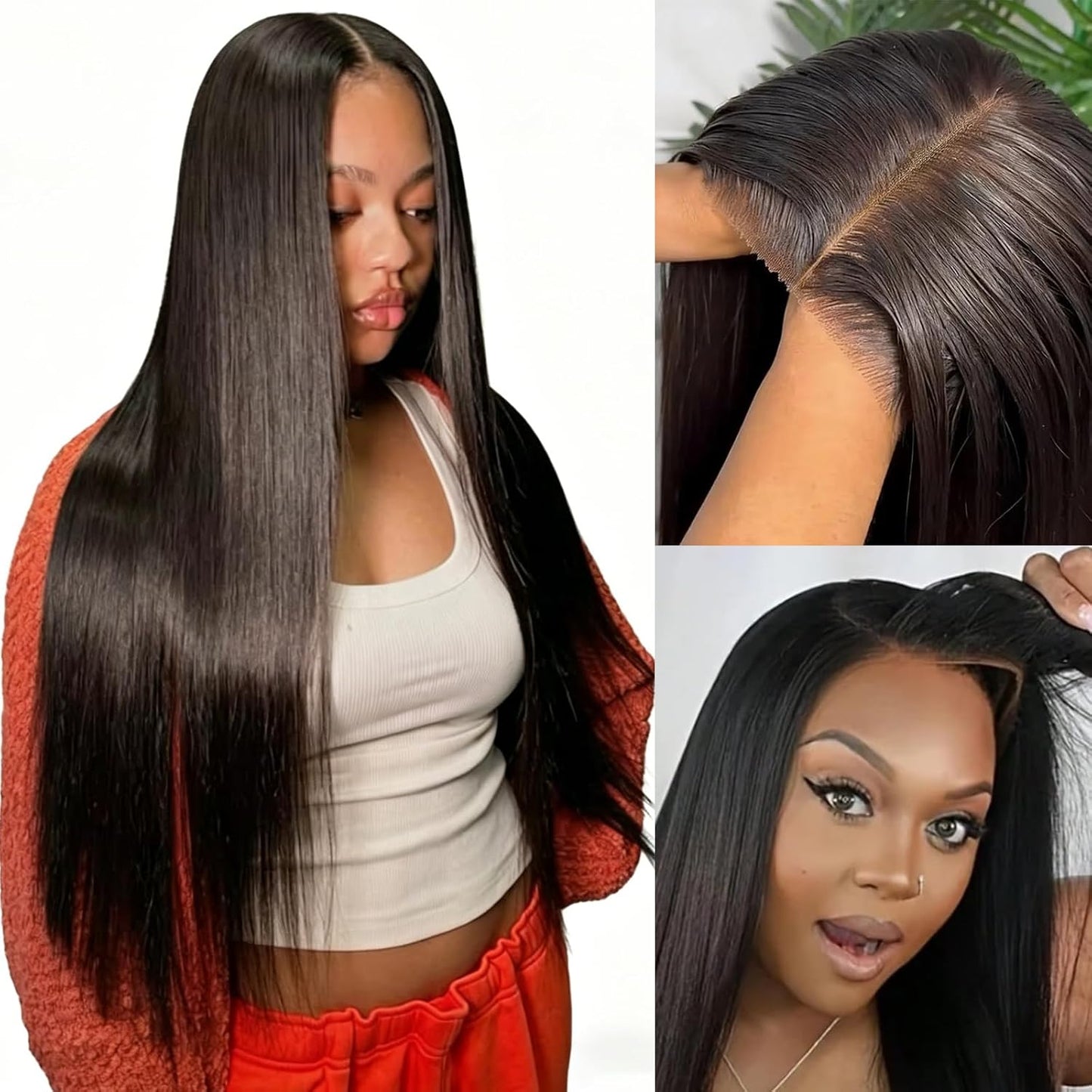 Special Mother’s Day Deals 🌷💥Straight HD Transparent Lace Front Wigs Human Hair