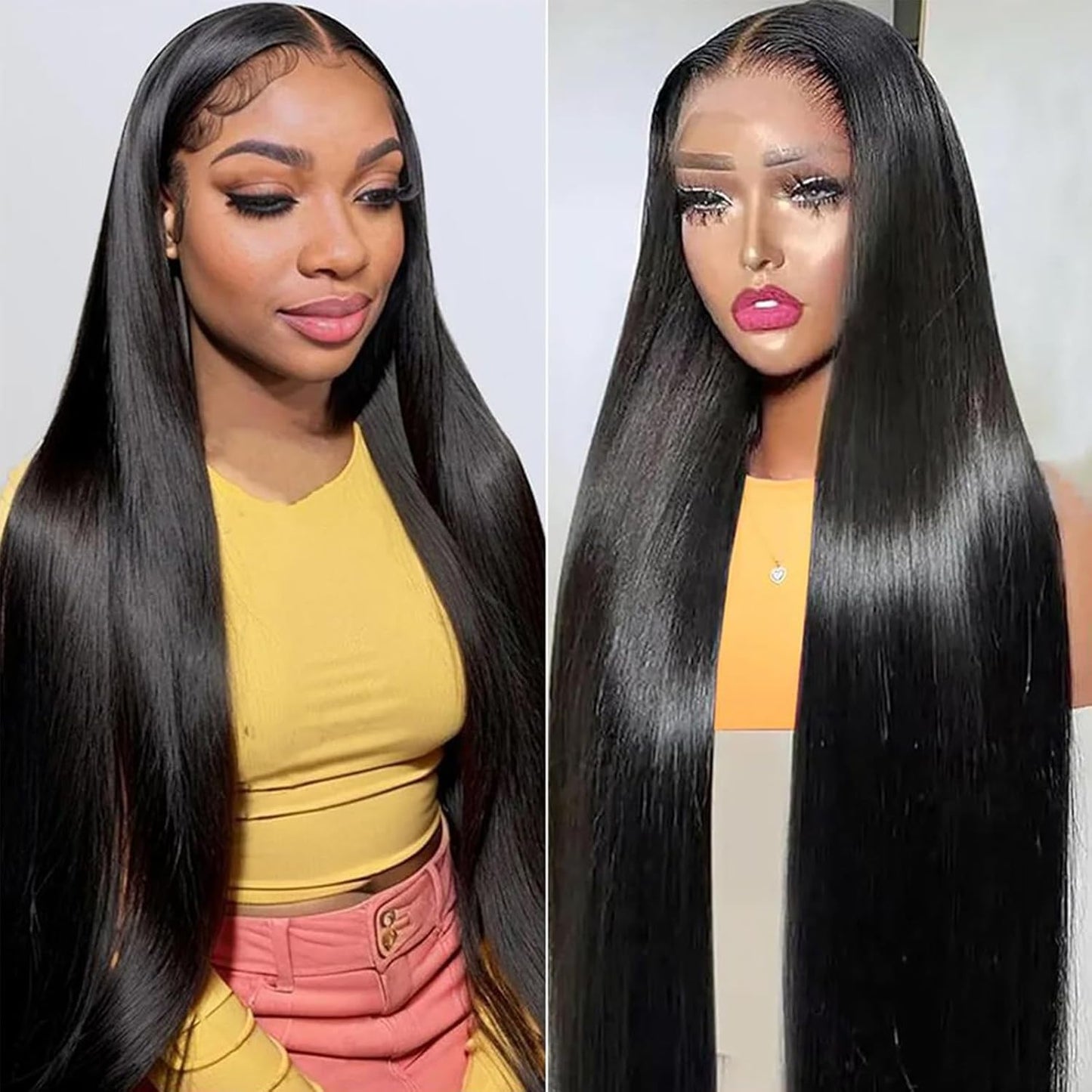 Special Mother’s Day Deals 🌷💥Straight HD Transparent Lace Front Wigs Human Hair