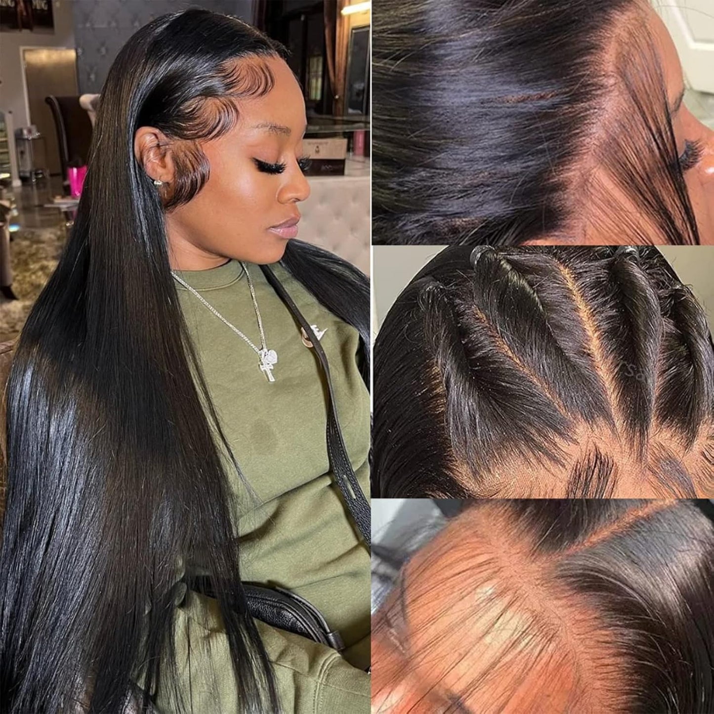 Special Mother’s Day Deals 🌷💥Straight HD Transparent Lace Front Wigs Human Hair
