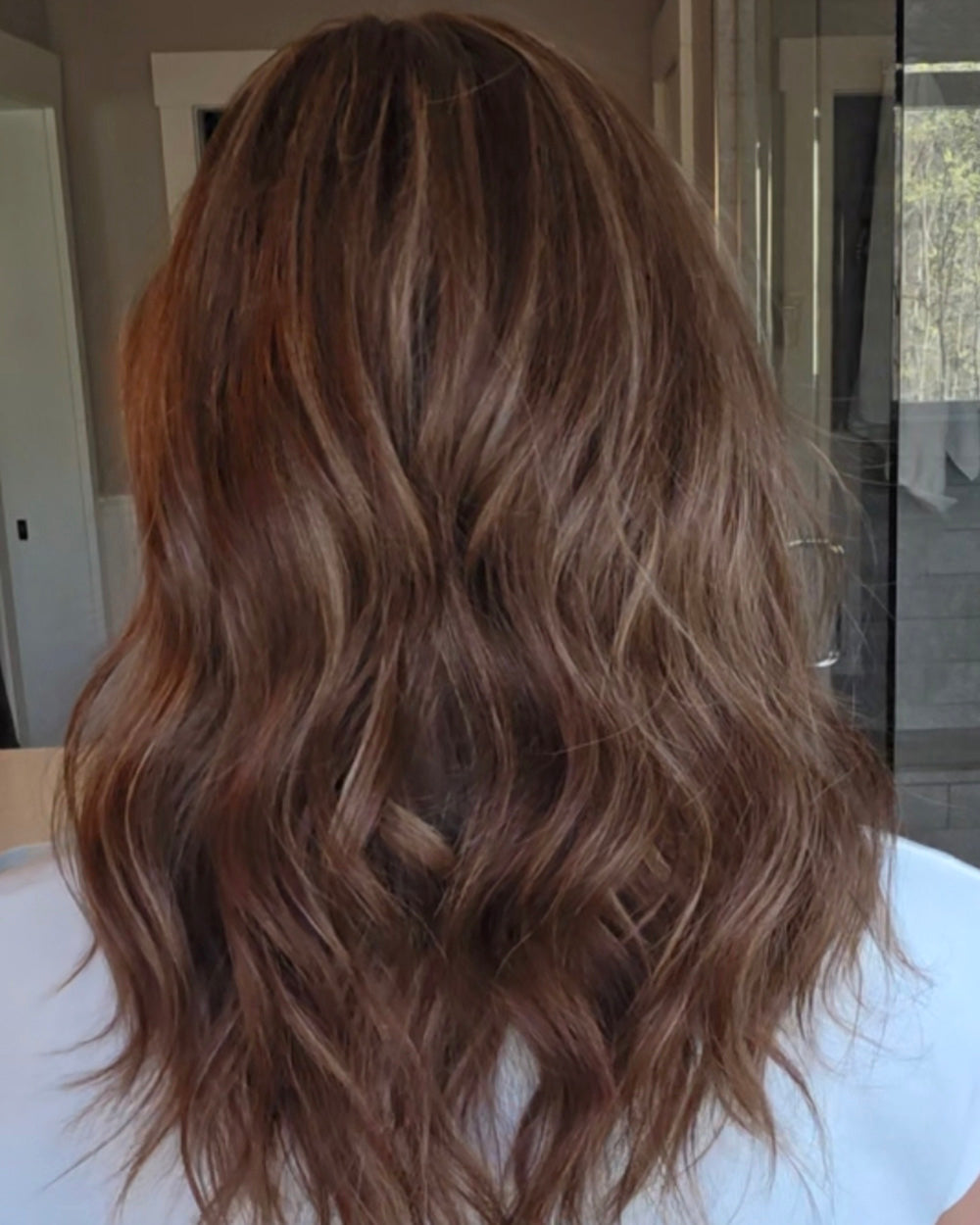 16" Honey Chestnut Waves Glueless Swiss Lace Closure Wig