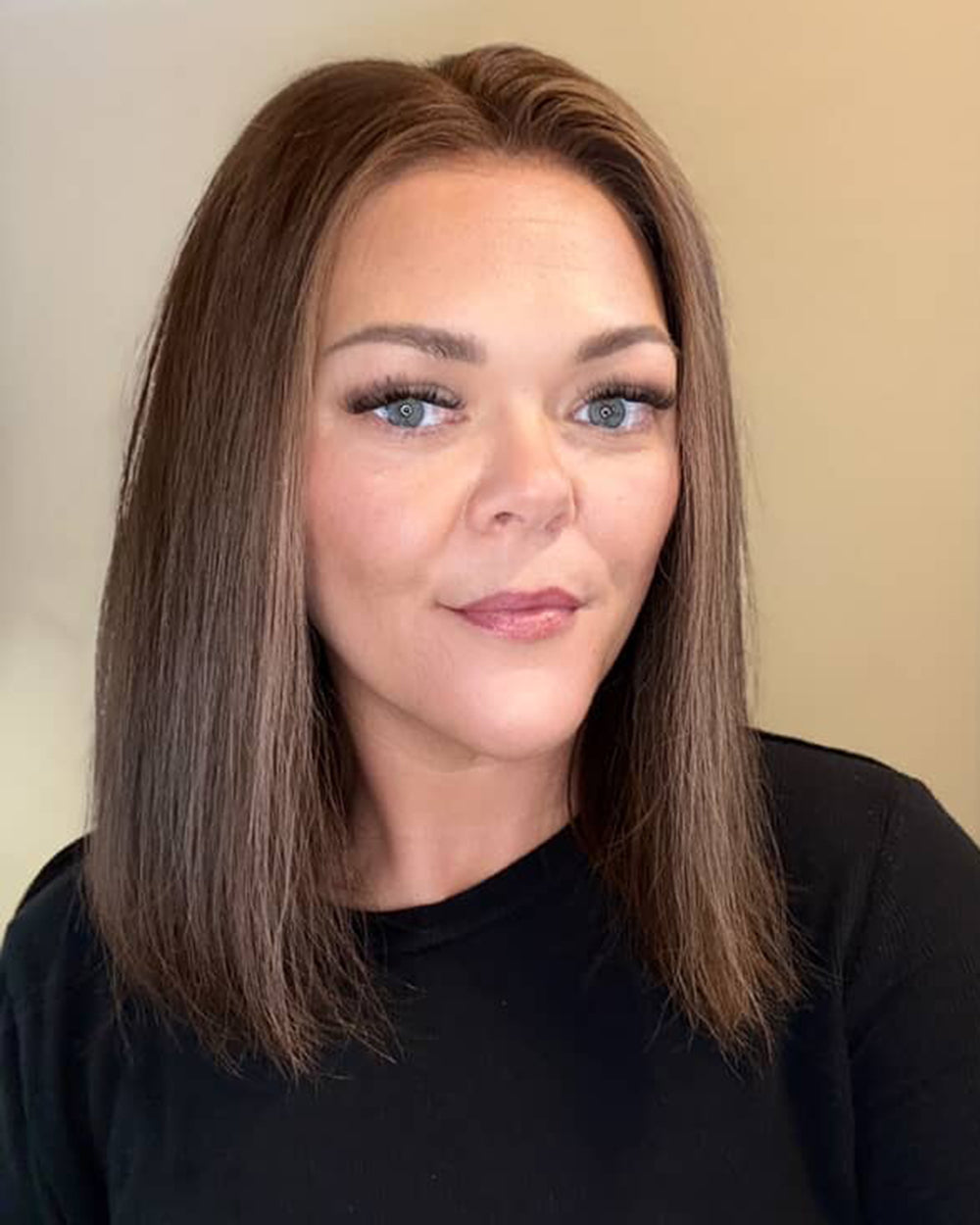 14" Medium Brown Loose Wave Bob Glueless Swiss Lace Closure Wig - WW033