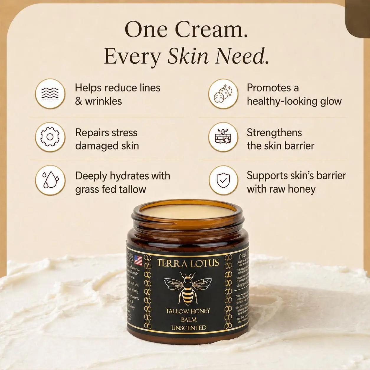 Grass-Fed Tallow Honey Balm
