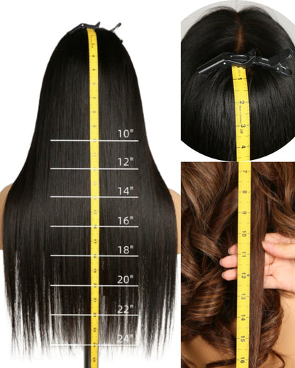 20" Light Brown Wavy Human Hair Swiss Lace Closure Wig - WW025